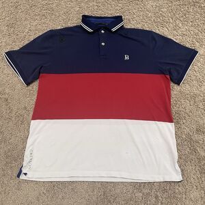 Greyson Polo Shirt Mens Large Maltese Blue Taconic Bluefin Fishing Colorblock